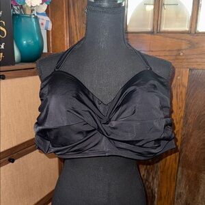 Black Halter swim Top